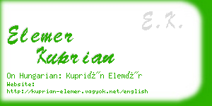 elemer kuprian business card